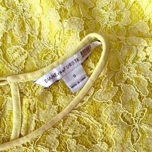 Diane von Furstenberg laced yellow mini dress